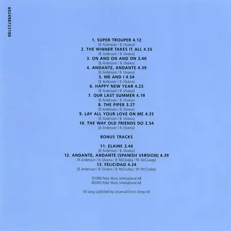 ABBA – Super Trouper (1980) – Содержание альбома