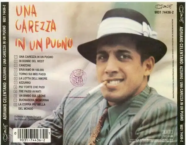 Adriano Celentano – Azzurro – Una Carezza In Un Pugno (1968) – Обратная сторона