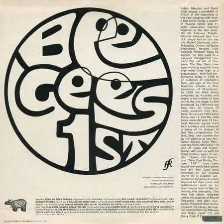 Bee Gees – Bee Gees' 1st (1967) – Обратная сторона
