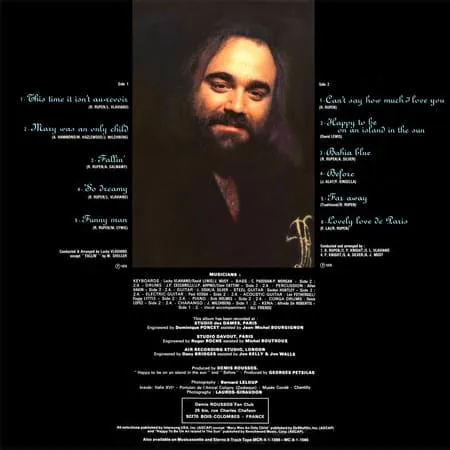 Demis Roussos (Демис Руссос) – Happy to Be ... (1976) – Внутренняя сторона диска