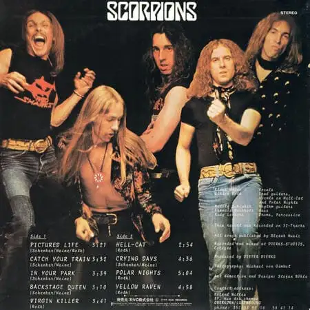 Scorpions – Virgin Killer – Обратная сторона пластинки